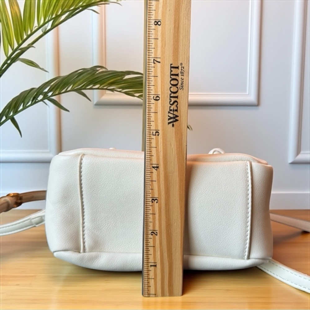 Anthropologie White Mini Top Handle Crossbody Bag – Gold Hardware - Picture 14 of 16